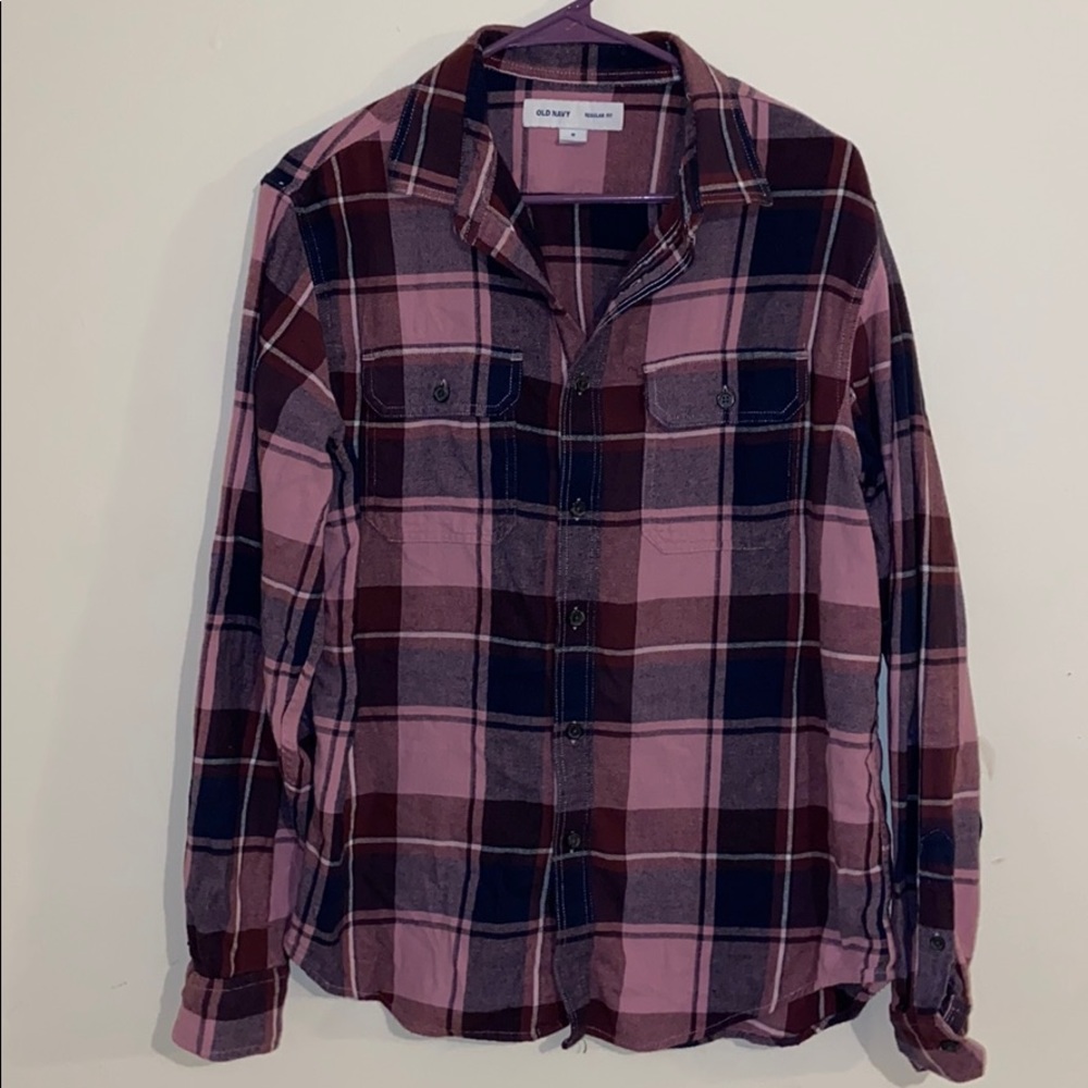 Pink and purple flannel shirt